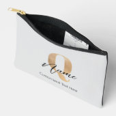 Modern Monogrammed Initial Q & Name Personalized アクセサリーポーチ (見開き)