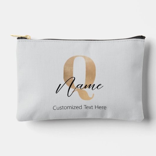 Modern Monogrammed Initial Q & Name Personalized アクセサリーポーチ (正面)