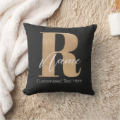 Modern Monogrammed Initial R & Name Personalized クッション (ブランケット)