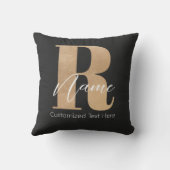 Modern Monogrammed Initial R & Name Personalized クッション (裏面)
