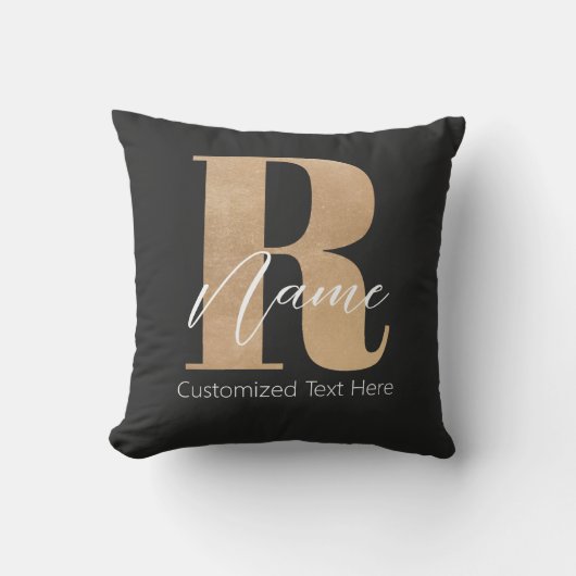 Modern Monogrammed Initial R & Name Personalized クッション (正面)