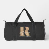 Modern Monogrammed Initial R & Name Personalized ダッフルバッグ (正面)