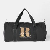 Modern Monogrammed Initial R & Name Personalized ダッフルバッグ (裏面)