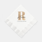 Modern Monogrammed Initial R & Name Personalized 縁ありランチョンナプキン (角)