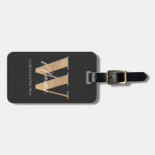 Modern Monogrammed Initial W & Name Personalized ラゲッジタグ (正面横)