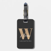 Modern Monogrammed Initial W & Name Personalized ラゲッジタグ (裏面縦)