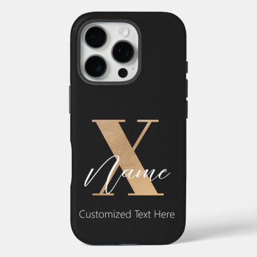 Modern Monogrammed Initial X & Name Personalized Case-Mate iPhoneケース (裏面)
