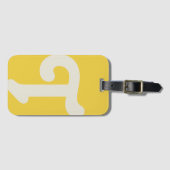 Modern Monogrammed Monogram Initial Bright Yellow ラゲッジタグ (正面横)