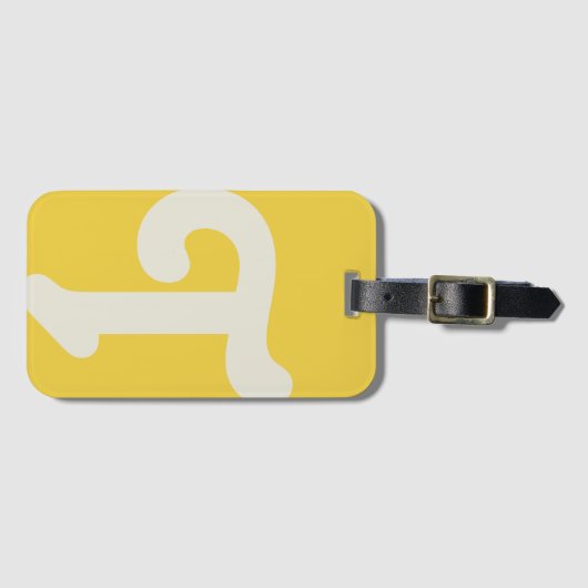 Modern Monogrammed Monogram Initial Bright Yellow ラゲッジタグ (正面横)