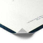 Modern monogrammed printable letterhead blue gold ポスター (角)