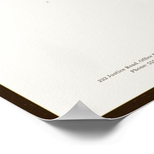 Modern monogrammed printable letterhead brown gold ポスター (角)