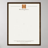 Modern monogrammed printable letterhead brown gold ポスター (正面)