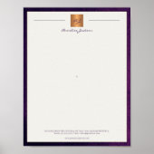 Modern monogrammed printable letterhead purple ポスター (正面)