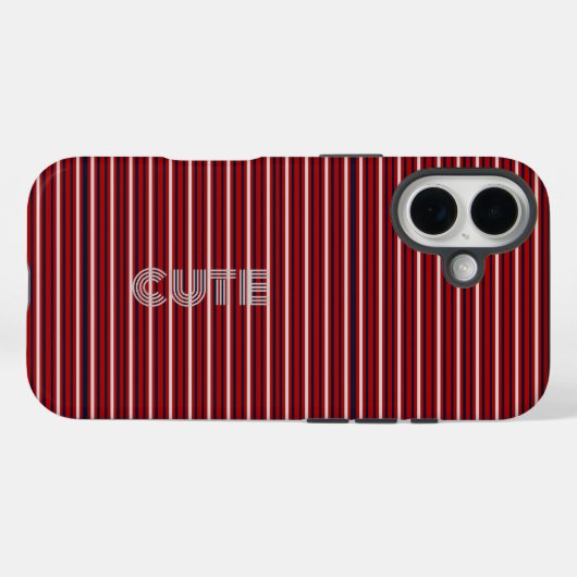 Modern Monogrammed Striped Case-Mate iPhoneケース (裏面 (横))