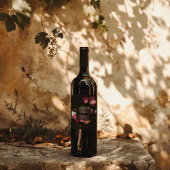 Modern Moody Floral Wedding Dark Romantic ワインラベル