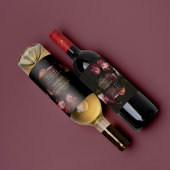 Modern Moody Floral Wedding Dark Romantic ワインラベル