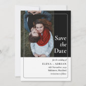 Modern Moody Photo Save the Date with QR Code セーブザデート (正面)