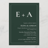 Modern Moody Photo Wedding Invitation with QR code 招待状 (正面)