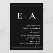 Modern Moody Photo Wedding Invitation with QR code 招待状 (正面)