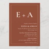 Modern Moody Photo Wedding Invitation with QR code 招待状 (正面)