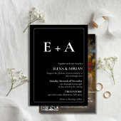 Modern Moody Photo Wedding Invitation with QR code 招待状