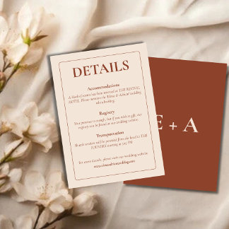 Modern Moody Wedding Enclosure Card エンクロージャーカード