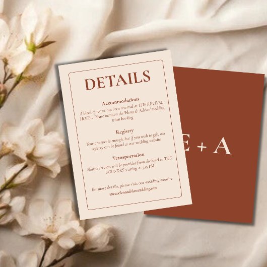 Modern Moody Wedding Enclosure Card エンクロージャーカード