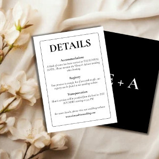 Modern Moody Wedding Enclosure Card エンクロージャーカード