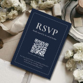 Modern Moody Wedding RSVP Card with QR code