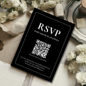 Modern Moody Wedding RSVP Card with QR code