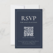 Modern Moody Wedding RSVP Card with QR code (正面)