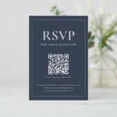 Modern Moody Wedding RSVP Card with QR code (スタンド正面)