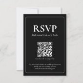 Modern Moody Wedding RSVP Card with QR code (正面)