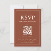 Modern Moody Wedding RSVP Card with QR code (正面)