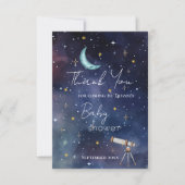 Modern Moon & Stars Baby Shower Thank You Card サンキューカード (正面)
