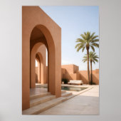Modern Moroccan Archway with Palm Trees ポスター (正面)