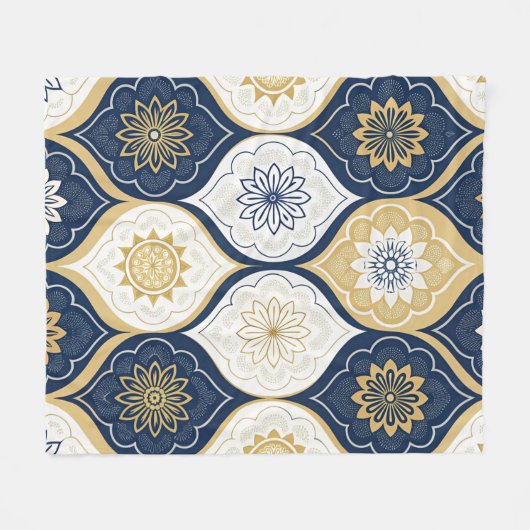 Modern Moroccan Geometric Seamless Pattern フリースブランケット (正面(横))