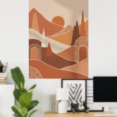 Modern Moroccan Minimalist Wall Art poster ポスター (ホームオフィス)