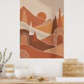 Modern Moroccan Minimalist Wall Art poster ポスター (キッチン)