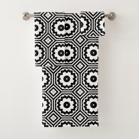 Modern Moroccan Motifs Geometric Pattern バスタオルセット (インサイチュ)