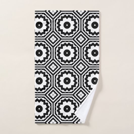 Modern Moroccan Motifs Geometric Pattern バスタオルセット (ハンドタオル)
