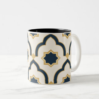 Modern Moroccan Navy Gold Geometric Mug ツートーンマグカップ