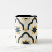 Modern Moroccan Navy Gold Geometric Mug ツートーンマグカップ (中央)