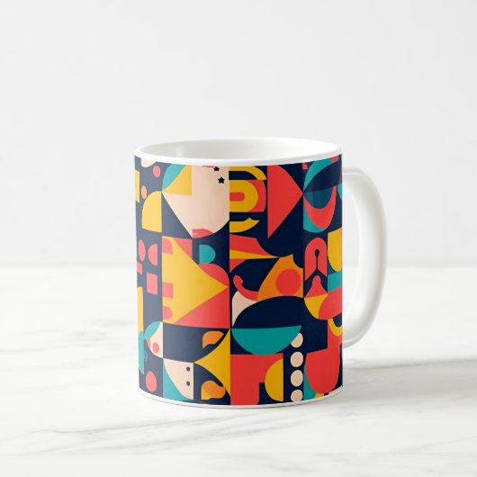 Modern Mosaic – Bold Abstract Art Coffee Mug コーヒーマグカップ (正面右)