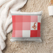 Modern Mosaic: Crimson & Blush Geometric Polyester クッション (ブランケット)