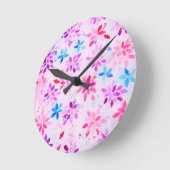 Modern Mosaic Floral Art Round Wall Clock ラウンド壁時計 (傾斜)