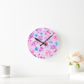 Modern Mosaic Floral Art Round Wall Clock ラウンド壁時計 (ホーム)