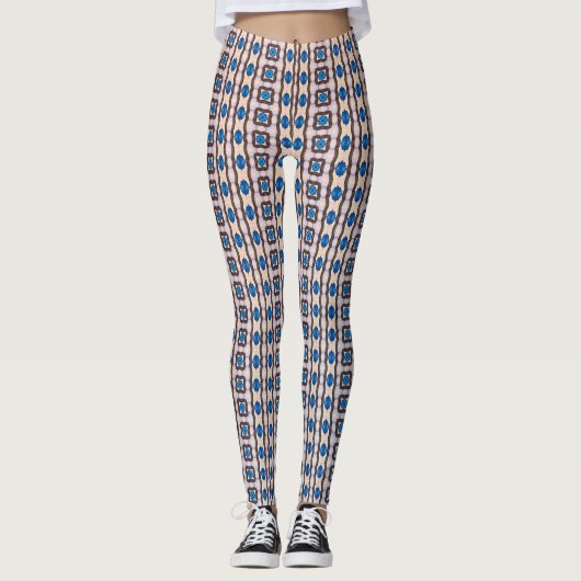 Modern mosaic geometric abstract pattern 1298 レギンス (正面)