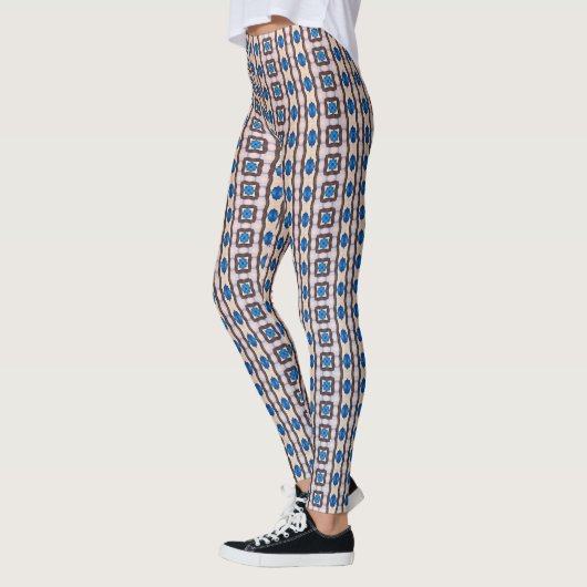 Modern mosaic geometric abstract pattern 1298 レギンス (左)