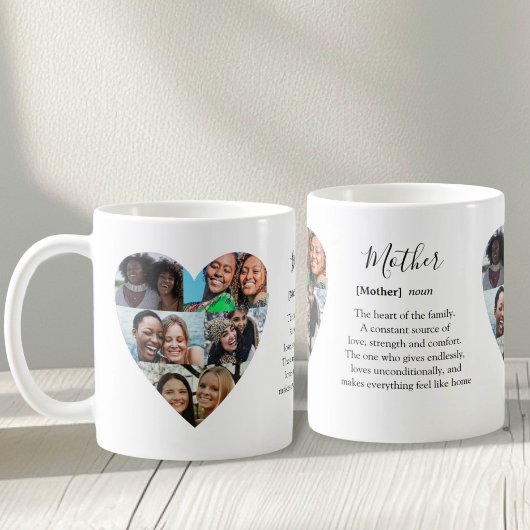 Modern Mother Definition & Heart Photos コーヒーマグカップ